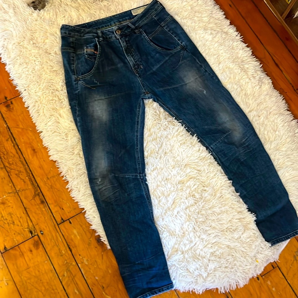 Diesel Dark Wash Relaxed Fit Denim Jeans